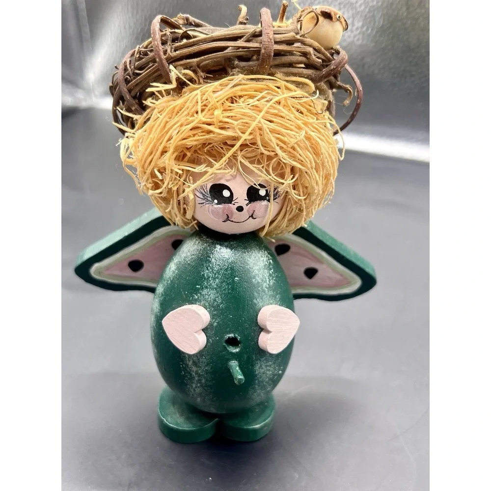 Wooden Angel Birdhouse Watermelon Hand painted Handmade Cottagecore Country Cute